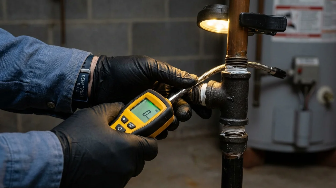 Gas leak detection with electronic sniffer by Johns Plumbing LLC in Snohomish