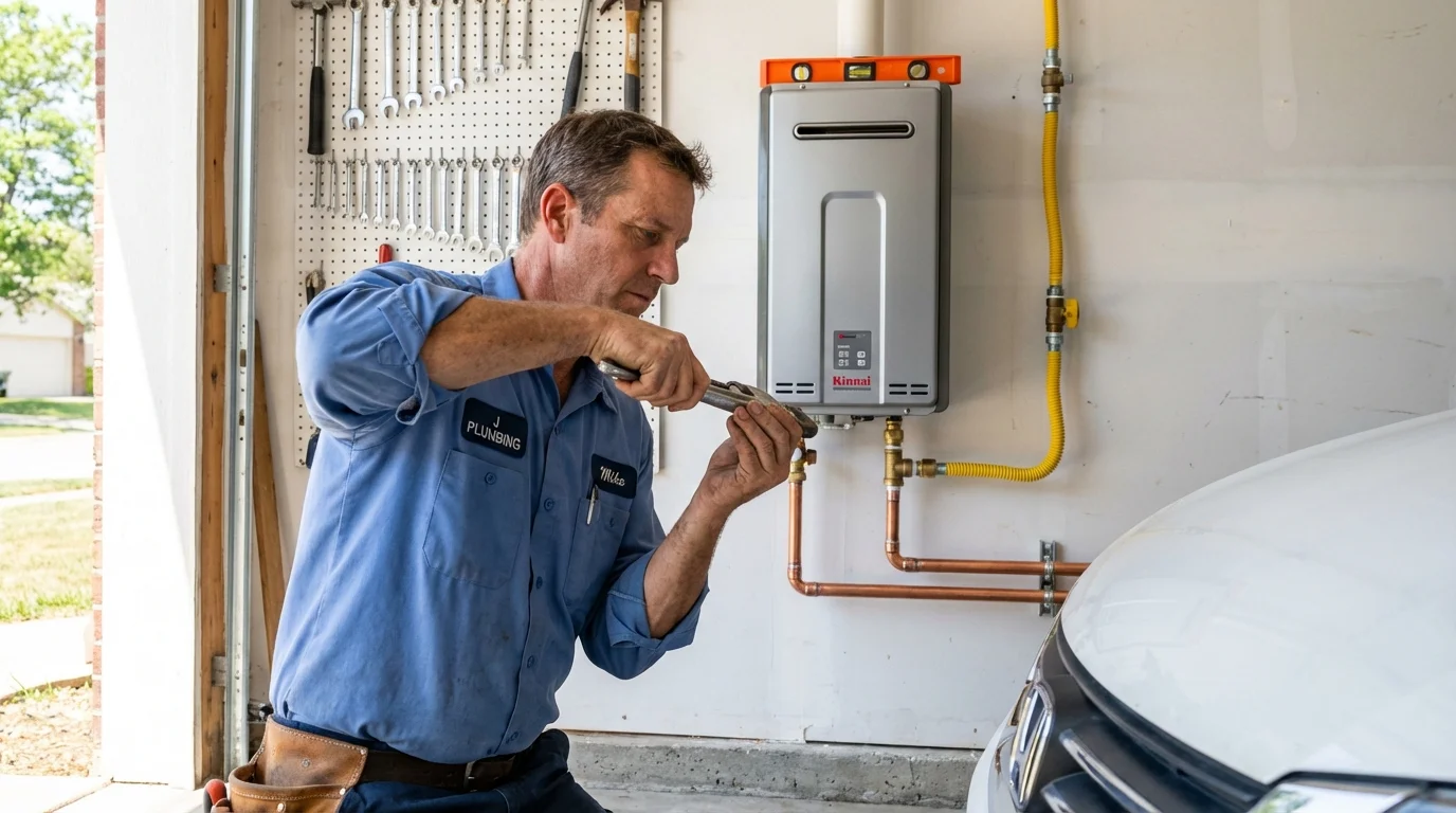 Tankless water heater installation by a Johns Plumbing LLC plumber in Snohomish